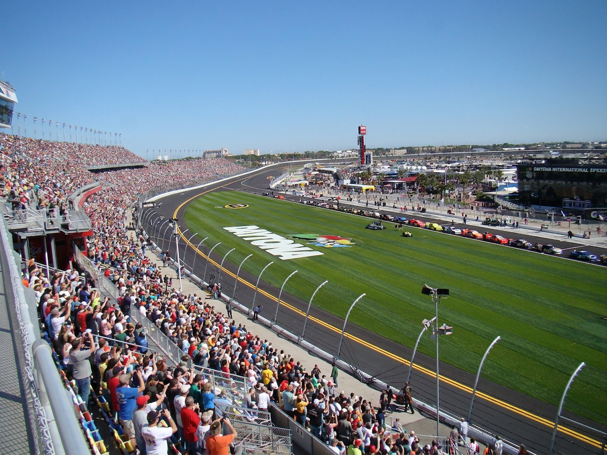 Aerial view of the Apex Collection across from Daytona International Speedway
